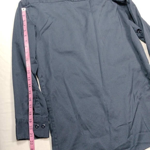 Dickies navy blue long sleeve button down shirt size medium - Picture 9 of 10